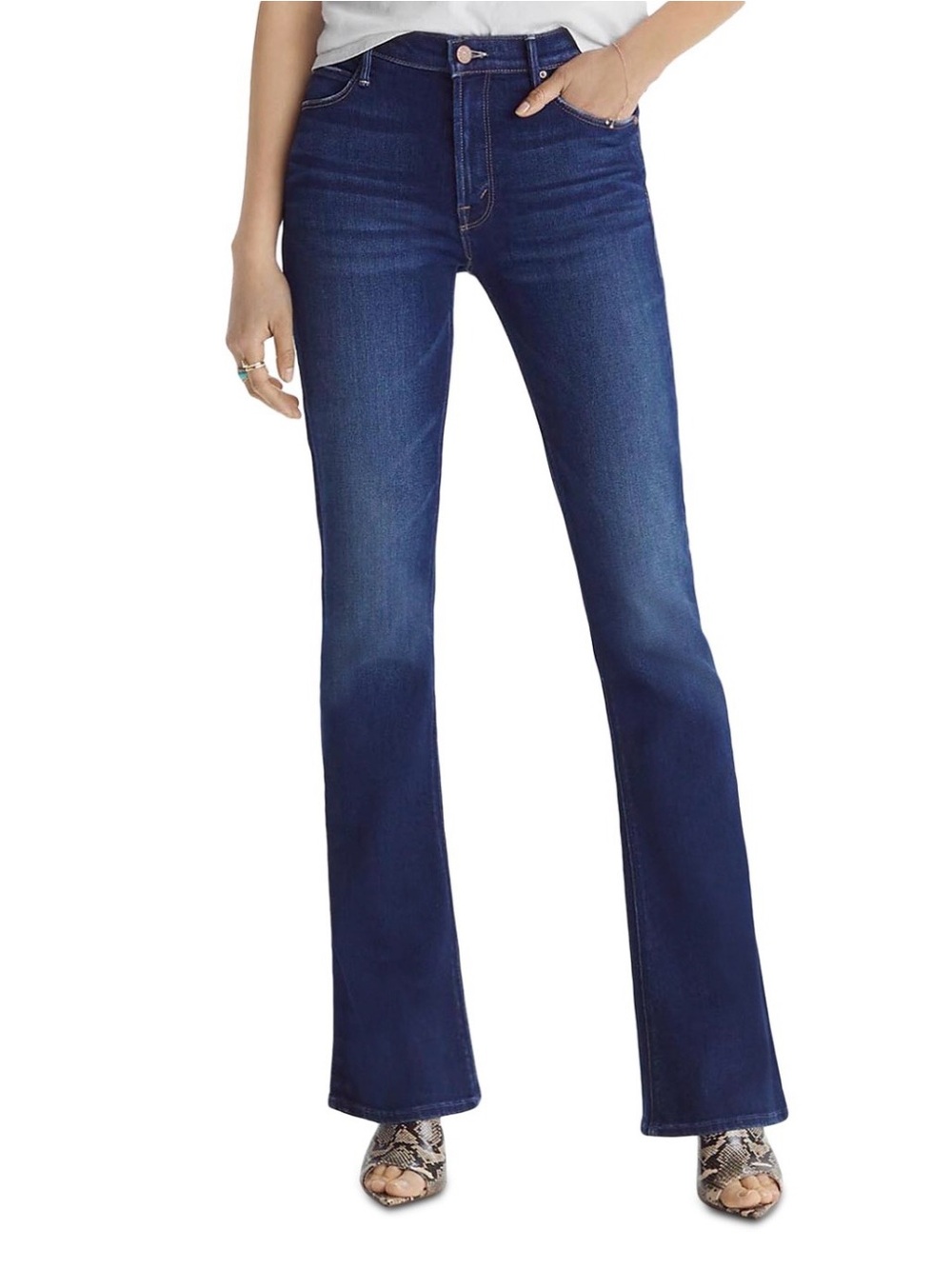 🎥 NWOT- MOTHER The Runaway Flare Jeans in Home Movies  Wash Raw Size 26 🍿